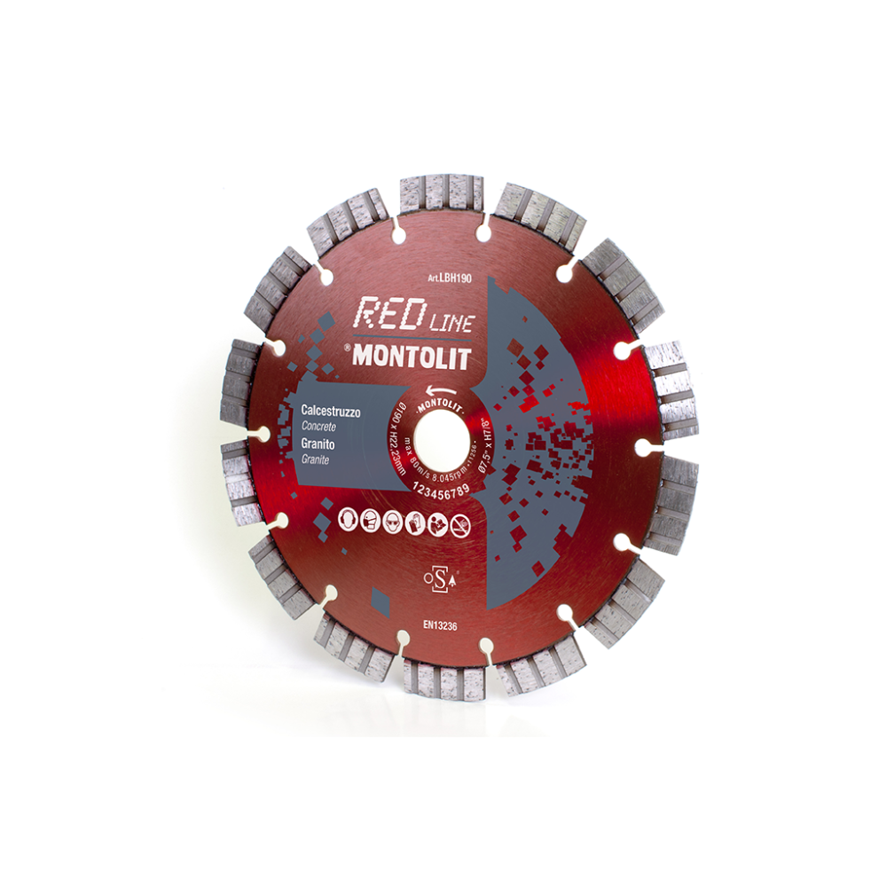 LBH190 - DISCO DIAMANTATO A SETTORI - RED LINE